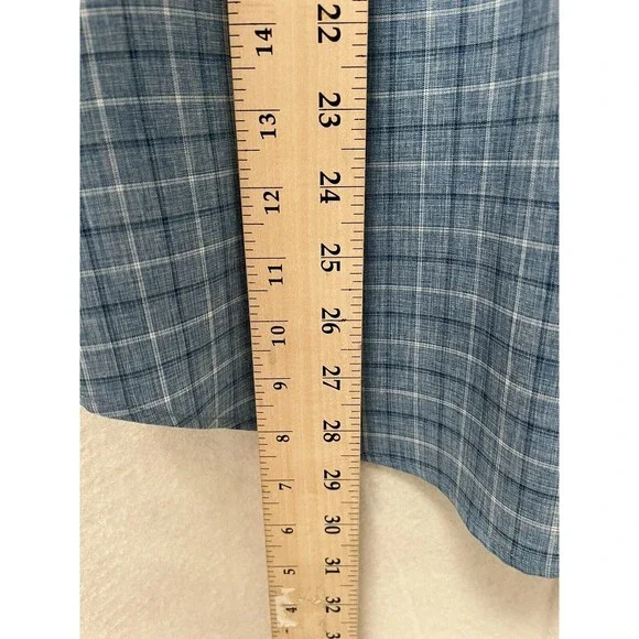 Orvis Men's Blue Check Plaid Button Up Short Sleeve Outdoor Shirt Medium - Picture 2 of 9